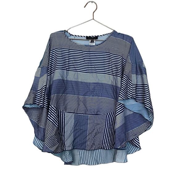 Banana Republic blue Striped Batwing blouse size medium - Picture 1 of 7